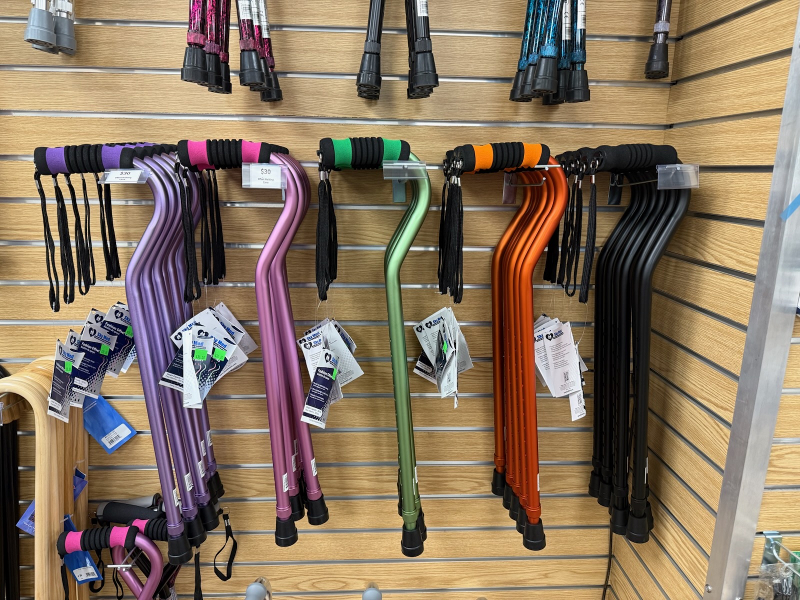 Standard Offset Walking Cane Adjustable Aluminum Product Image